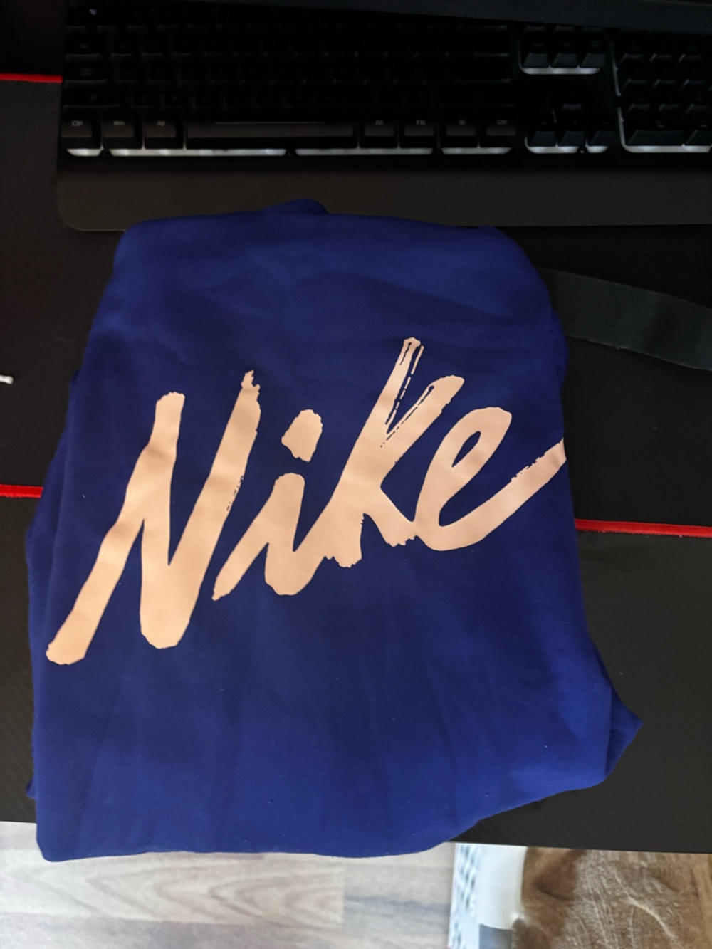 Nike Blue Sweatshirt with Pink Logo